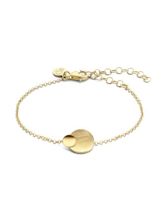 Armband Rondje Hol van zilver goud verguld Lengte: 16-21 cm
